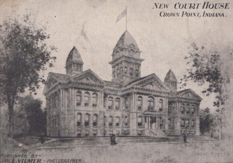 Old black and white photograph by Vilmer of Old Courthouse shortly after it was newly constructed
